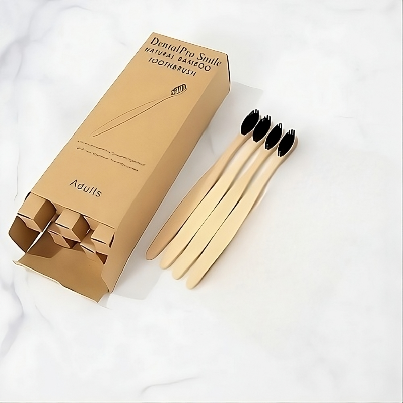 Brosse à dents en bambou écologique BambooBrush Pro™, nettoyage en profondeur, poils doux respectueux des gencives, brosse naturelle zéro plastique pour une bouche saine et un sourire éclatant.