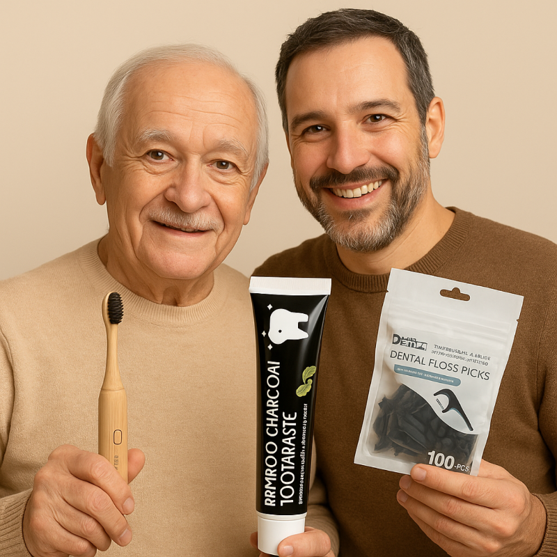Dentifrice au charbon de bamboo et fil dentaire au charbon