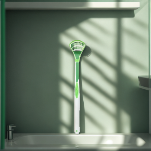 CleanTongue Pro antibacterial tongue scraper eliminates 99.9% of bacteria - stops bad breath instantly - long-lasting fresh breath - effective oral hygiene accessory