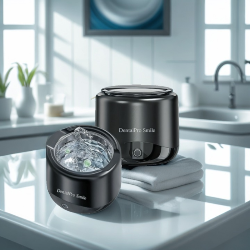 Nettoyeur à ultrasons professionnel UltraClean Pro™ – Élimine les résidus invisibles sur prothèses dentaires, bijoux et aligneurs – Nettoyage rapide en 3 minutes – Résultat impeccable