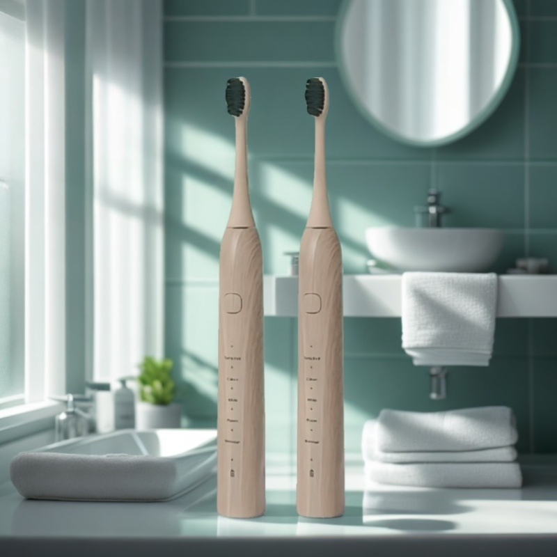 NaturalBamboo Pro brosse à dents sonique écologique sans plastique - brosse à dents bambou rechargeable pour sourire éclatant et gencives saines, alternative durable et zéro déchet
